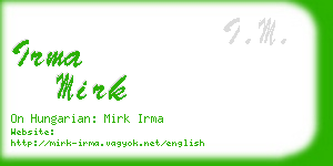 irma mirk business card
